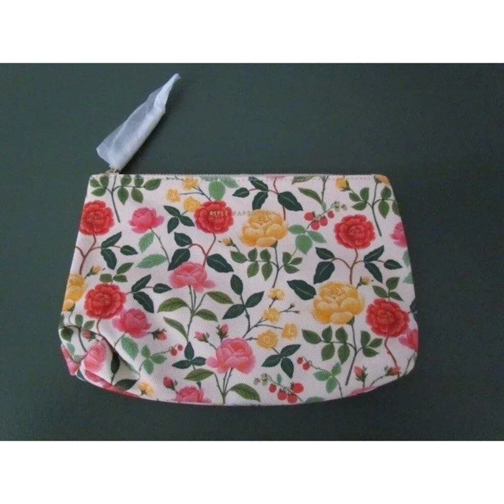 Rifle Paper Notebook & Canvas Fabric Pouch English Rose Motif NEW